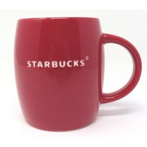 Starbucks 2011 Red Ceramic Coffee Mug White Logo 12oz Microwave Dishwasher Safe